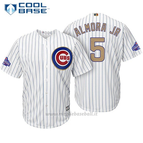 Maglia Baseball Uomo Chicago Cubs 5 Albert Almora Jr. Bianco Or Program Cool Base